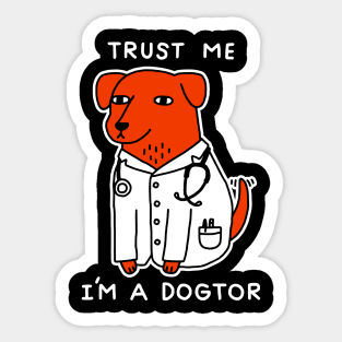 Im A Dogtor Funny Dog Graphic On Black Sticker